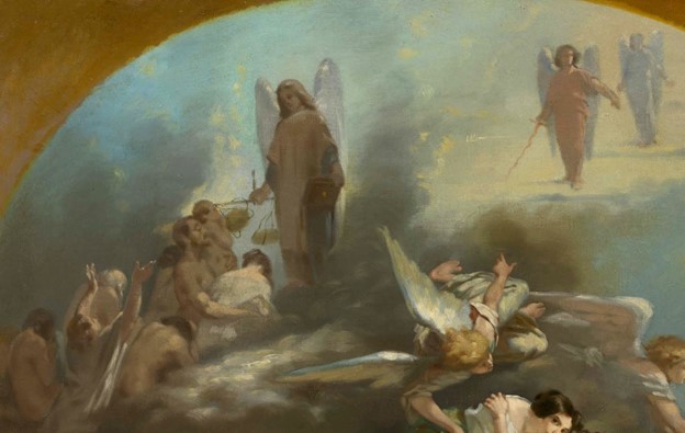 Paradiso e inferno, olio su tela, 1859, di Octave Tassaert