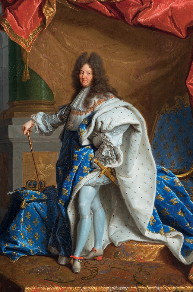 Ritratto di Luigi XIV, 1701 circa, da Hyacinthe Rigaud. The Louvre. (Dominio pubblico)