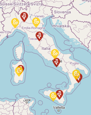 Mappa disservizi e guasti.
