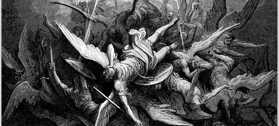 Gustav Doré, Particolare da "Il Paradiso perduto" di John Milton. Incisione. Pubblico dominio
