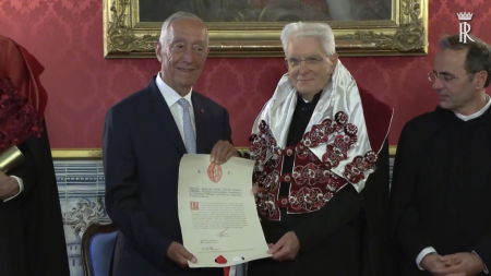 Laurea honoris causa dell’Università di Coimbra a Mattarella