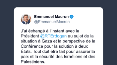 Macron: colloquio con Erdogan su Gaza e la soluzione a due Stati