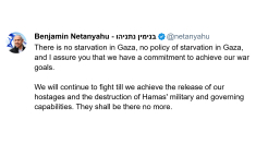 Netanyahu: nessuna carestia a Gaza Si continua fino alla liberazione degli ostaggi