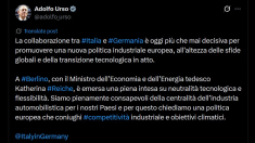 Urso: Italia e Germania insieme per una nuova politica industriale europea