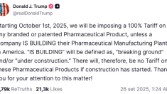 Trump sui farmaci: dal 1° ottobre scattano i dazi tranne per aziende che producono negli Usa