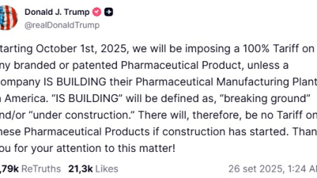Trump sui farmaci: dal 1° ottobre scattano i dazi tranne per aziende che producono negli Usa