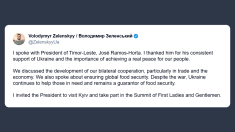 Zelensky e presidente del Timor Est discutono di cooperazione bilaterale