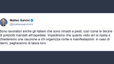 Salvini: cauzione per i cortei e tutela per lavoratori e poliziotti