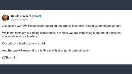 Von der Leyen: Europa pronta a rispondere a provocazioni dei confini