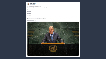 Guterres all’Assemblea Generale Onu: «mai arrendersi per pace, dignità e giustizia»