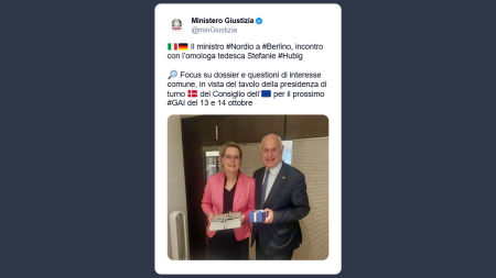 Nordio a Berlino: incontro con il ministro della Giustizia tedesco per il Consiglio Ue