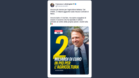 Lollobrigida: altri 2 miliardi dal Pnrr per l’agricoltura