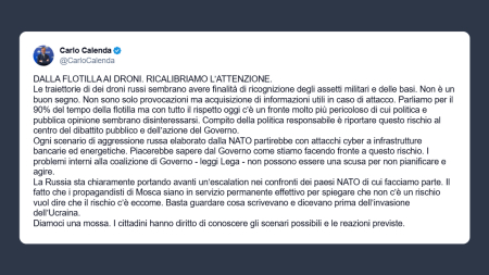 Calenda: Flotilla importante ma quello russo è un problema che va discusso subito