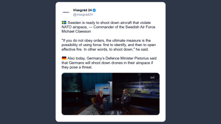 Svezia pronta a abbattere aerei che violino lo spazio aereo Nato
