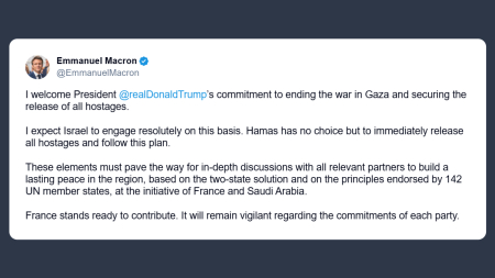 Macron: grazie Trump, la Francia è pronta a fare la sua parte a Gaza