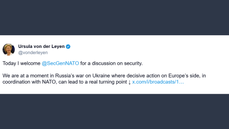 La Von der Leyen incontra il Segretario generale della Nato