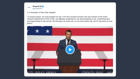Hegseth: per garantire la pace dobbiamo prepararci alla guerra