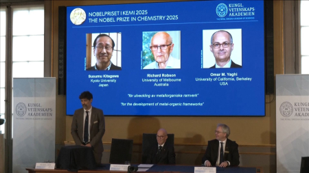 Kitagawa, Robson e Yaghi vincono il Premio Nobel per la Chimica 2025