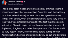 Trump: incontro davvero eccellente con Xi Jinping