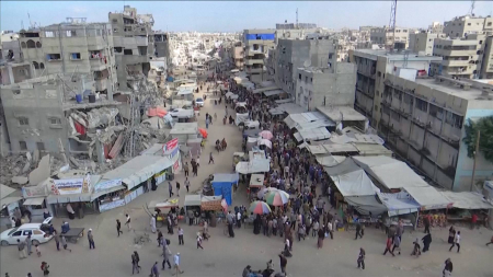 Time-lapse del mercato di Khan Younis I palestinesi tornano alla vita quotidiana