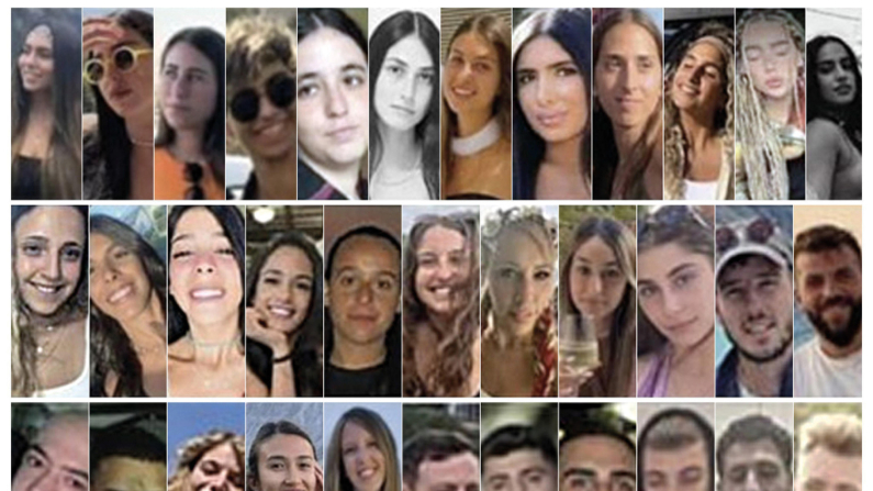 Alcune delle vittime israeliane dei massacri del 7 ottobre 2023 (foto Ansa).