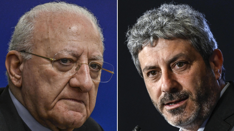 Nella combo, Vincenzo De Luca (S) e Roberto Fico. ANSA