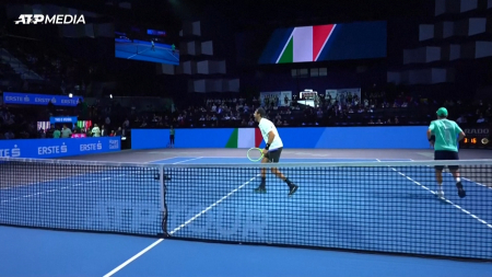 L’urlo grintoso di Berrettini dopo la vittoria con Norrie