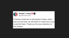 Trump su Hamas: se continueranno a uccidere persone dovremo intervenire