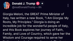 Donald Trump: il libro di Giorgia Meloni è un’ispirazione per tutti