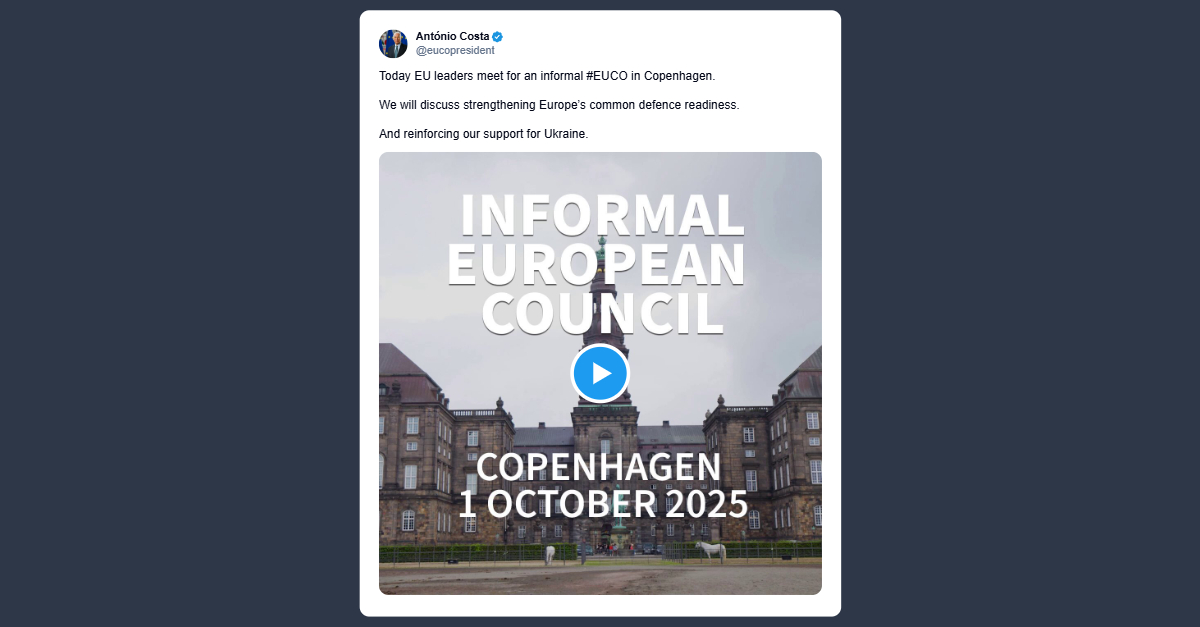 Costa: oggi vertice Consiglio europeo a Copenaghen