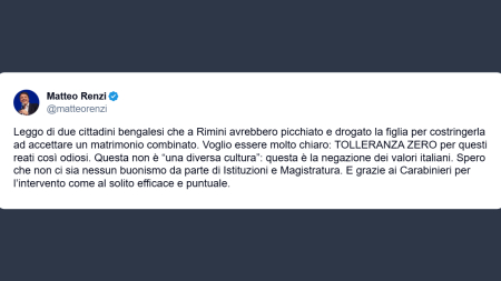 Renzi: tolleranza zero per chi nega i valori italiani