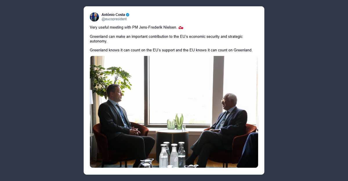 Costa incontra il primo ministro della Groenlandia