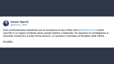 Tajani: cordoglio all’italian Air Force