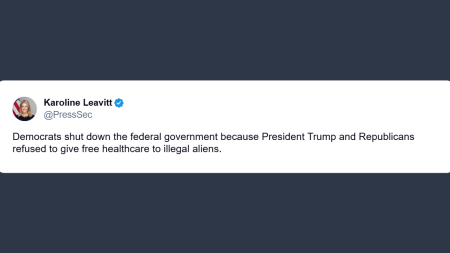 Leavitt: shutdown Governo Usa causato dai democratici