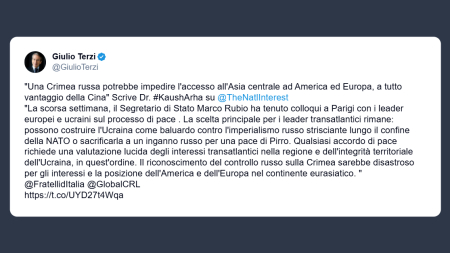 Terzi: Ucraina come baluardo contro l’imperialismo russo
