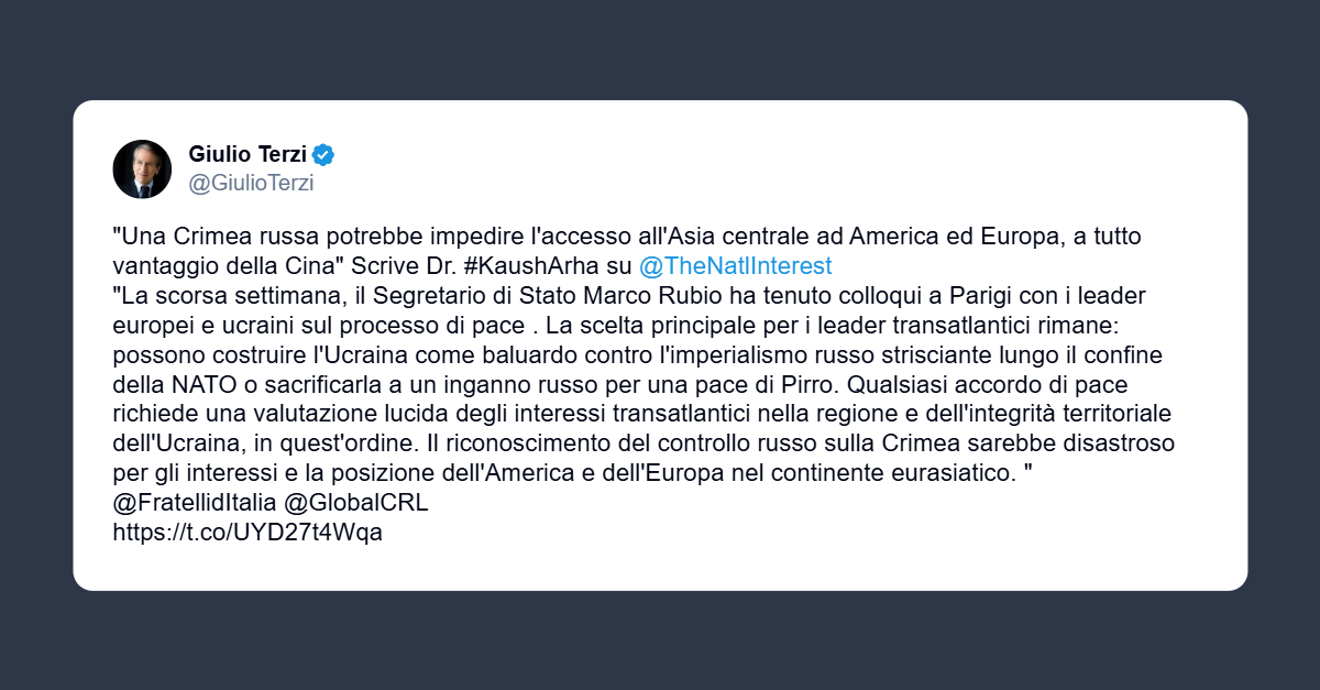 Terzi: Ucraina come baluardo contro l’imperialismo russo