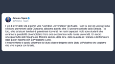 Tajani: fieri di aver dato vita al primo vero “Corridoio Universitario” da Gaza