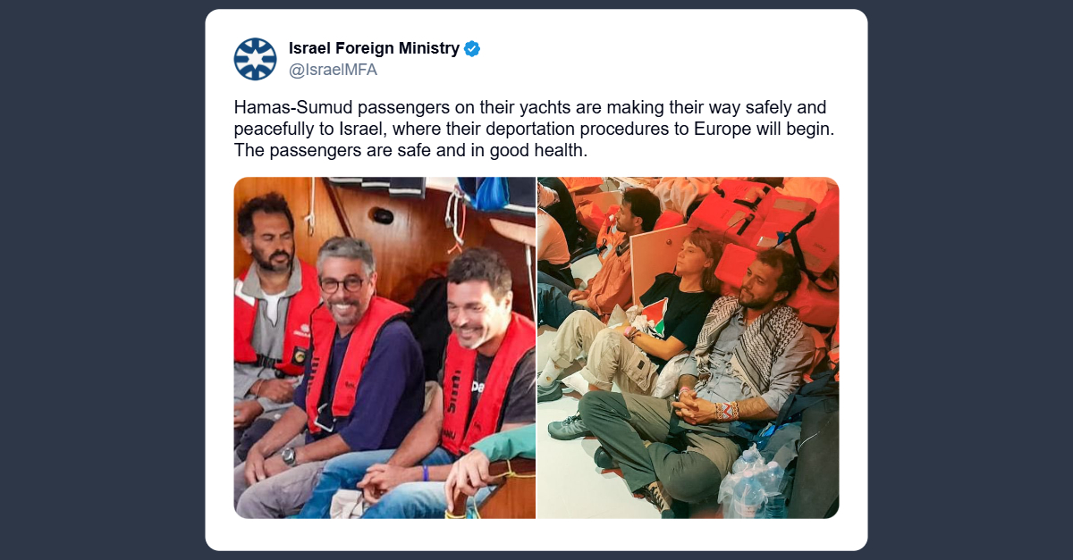 Israele: passeggeri Flotilla saranno espulsi in sicurezza verso Europa