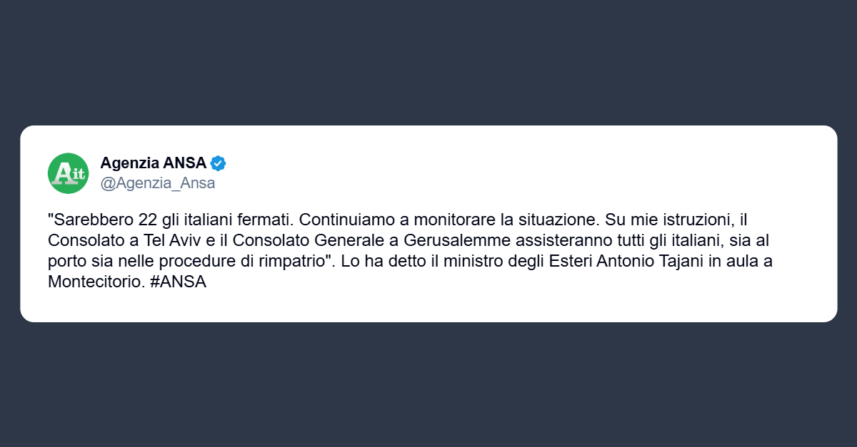 Tajani: 22 gli italiani fermati dalla Flotilla
