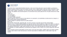 Crosetto: bruciare tutto, fermare tutto e spaventare tutti serve solo a fare del male agli italiani