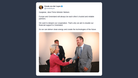 Von der Leyen: Europa e Groenlandia saranno per sempre partner