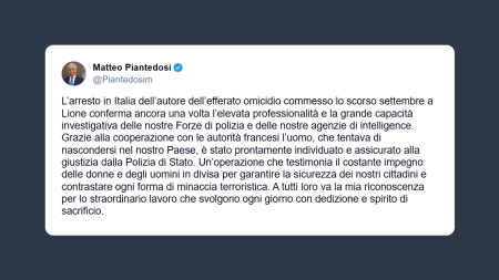 Arrestato omicida di Lione che si nascodeva in Italia