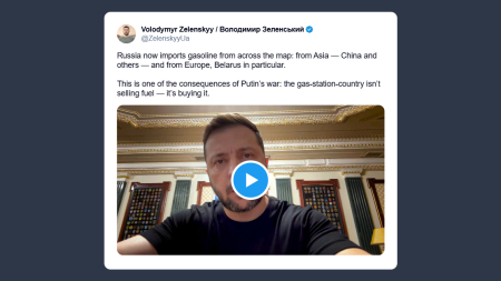 Zelensky: la Russia non vende benzina ma la importa