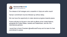 Macron: grazie a Donald Trump per il suo lavoro per la pace a Gaza