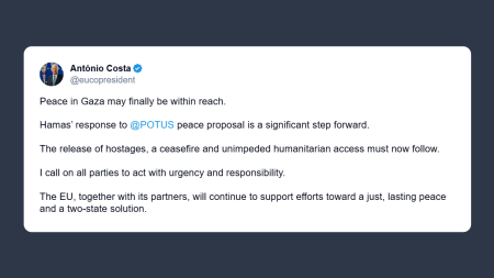 Costa: la pace a Gaza finalmente a portata di mano