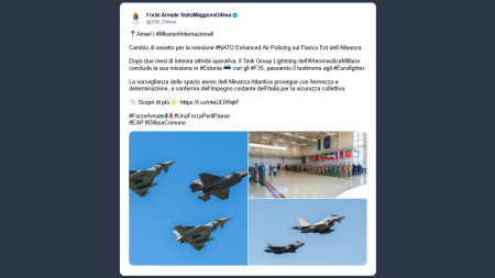 La sorveglianza dello spazio aereo dell’Alleanza Atlantica prosegue