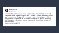 Terzi: imbratatta la statua dedicata a San Giovanni Paolo II da «persone obnubilate»