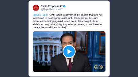 Rubio: pace a Gaza sarà impossibile se governata da persone che vogliono distruggere Israele