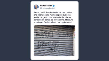 Salvini: nessuno spazio per l’antisemitismo Né oggi né mai