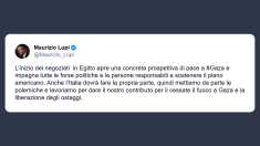 Lupi: negoziati in Egitto sono una concreta prospettiva di pace
